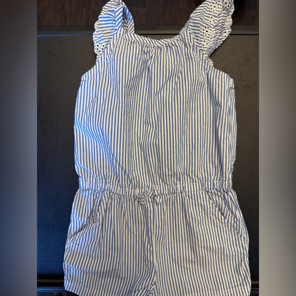 Carter's Navy and White Striped Romper